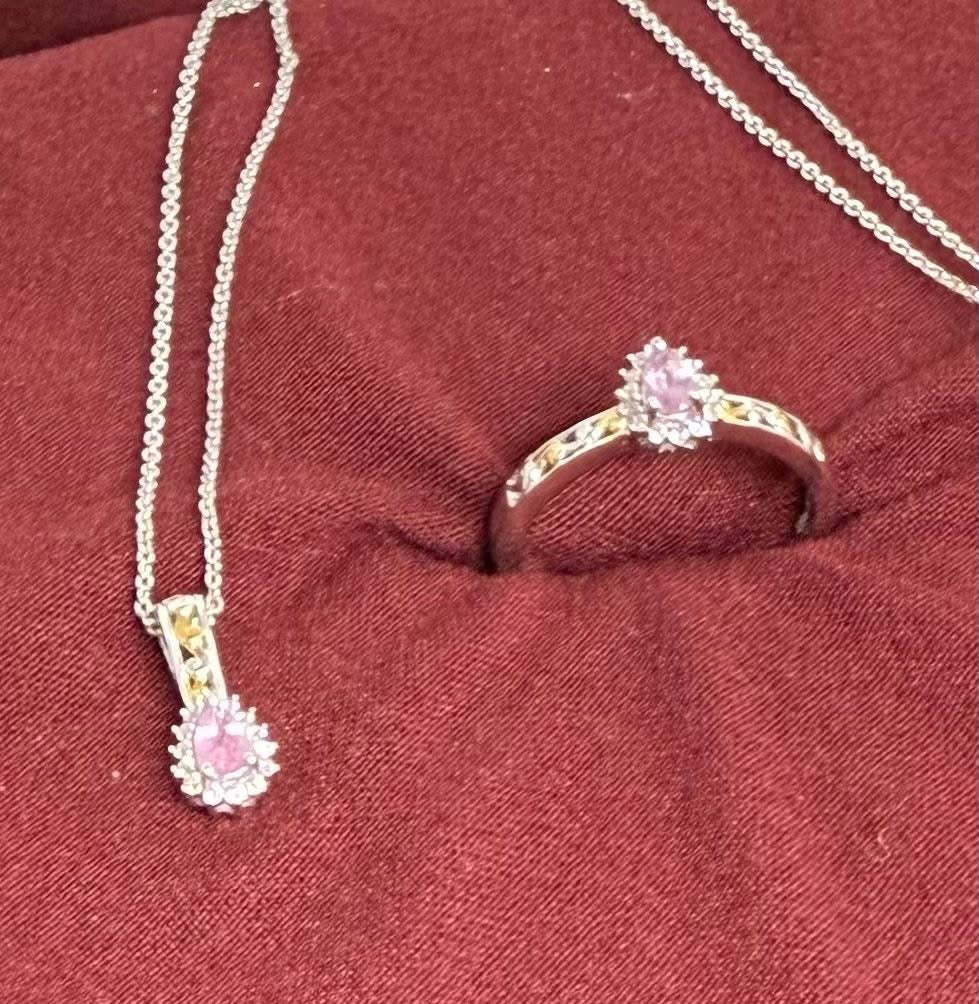 Natural Purple Spinel Ring (7) & Necklace Set