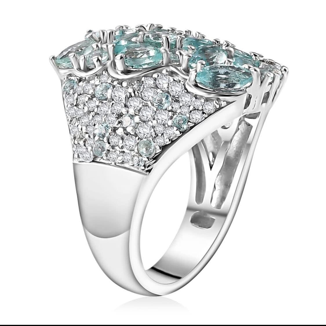 Lagoon Apatite “Ocean Blossom” Size 7 Ring