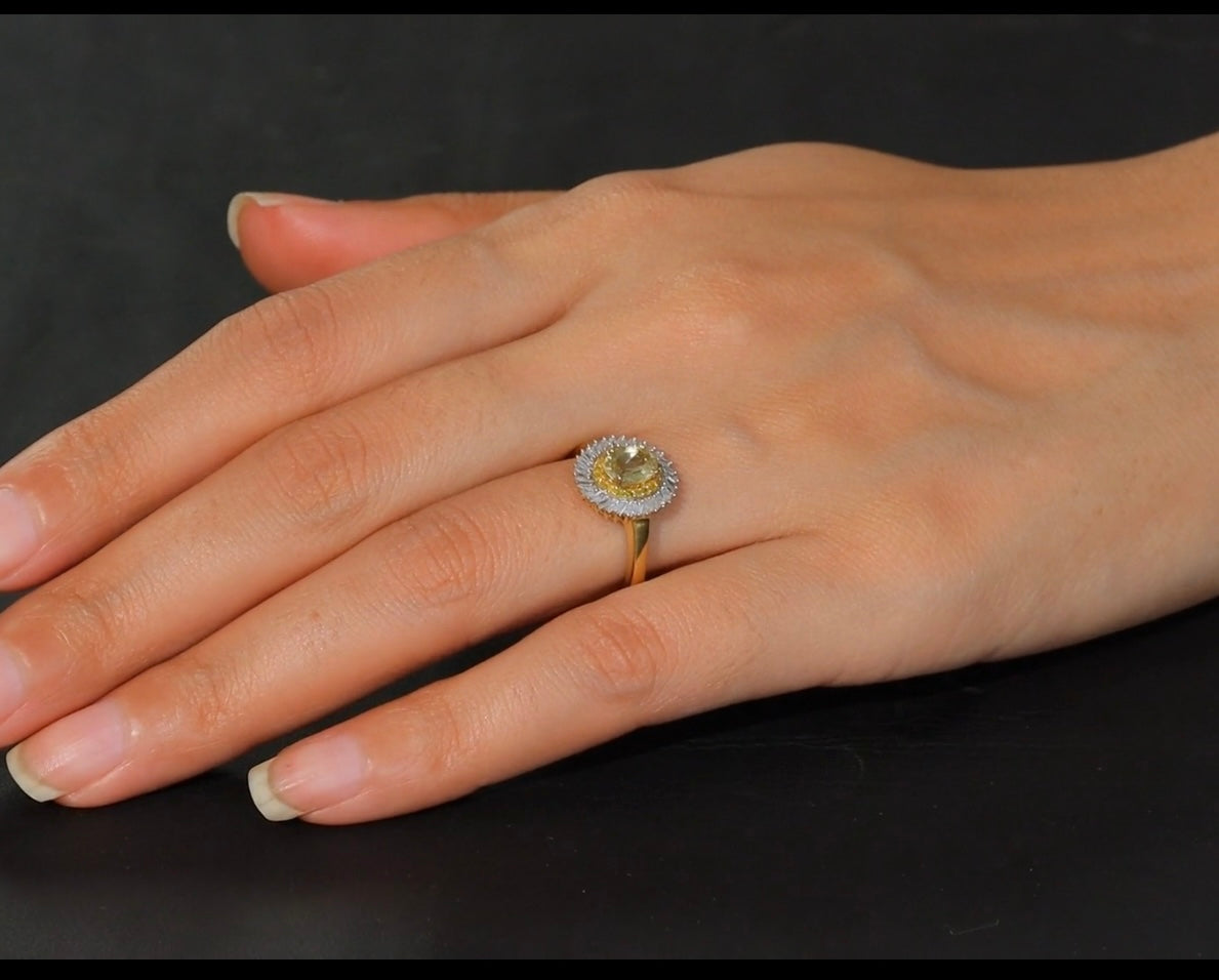 Premium Apatite with Natural Yellow & White Diamonds