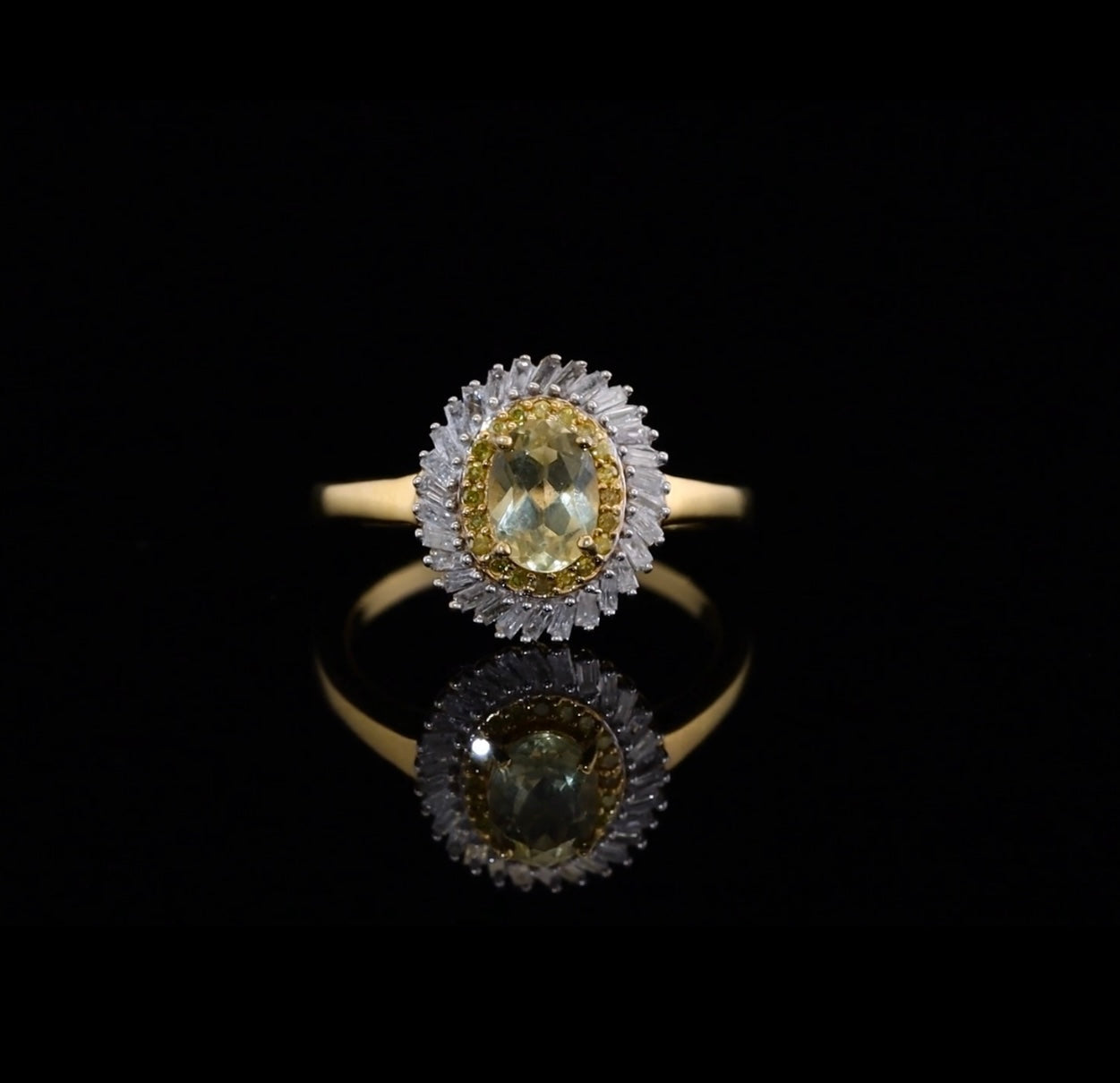 Premium Apatite with Natural Yellow & White Diamonds