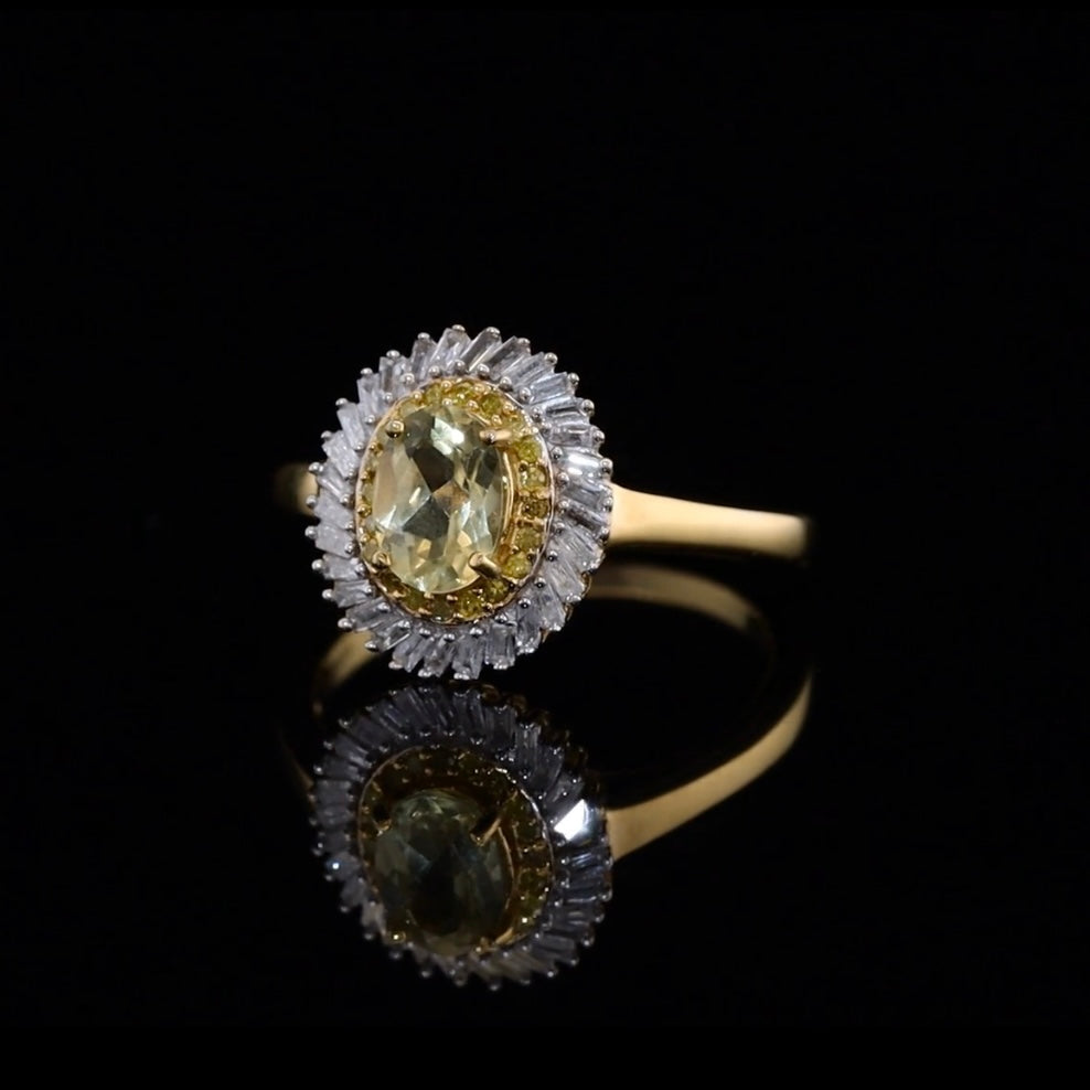 Premium Apatite with Natural Yellow & White Diamonds