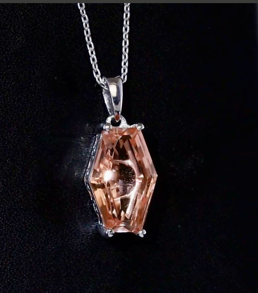 Morganique Quartz Sterling Silver Pendant Necklace