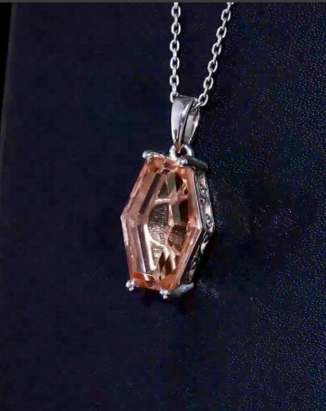 Morganique Quartz Sterling Silver Pendant Necklace