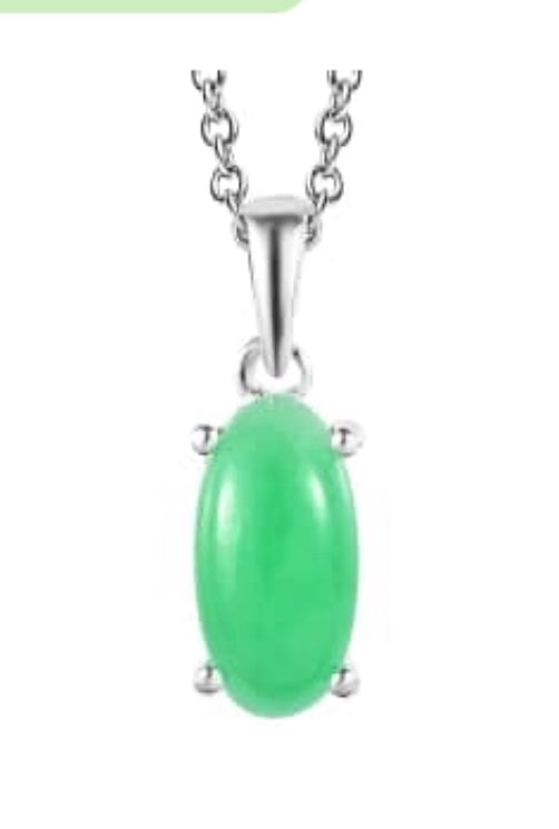 Green Jade Pendant Necklace on SALE