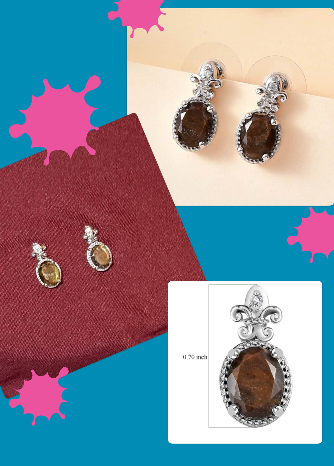 Natural Zawadi Chocolate Sapphire Earrimgs