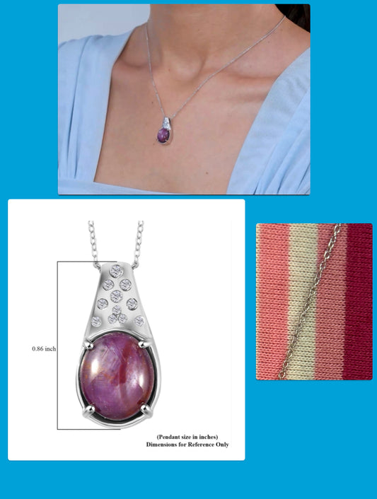Indian Star Ruby Pendant Necklace