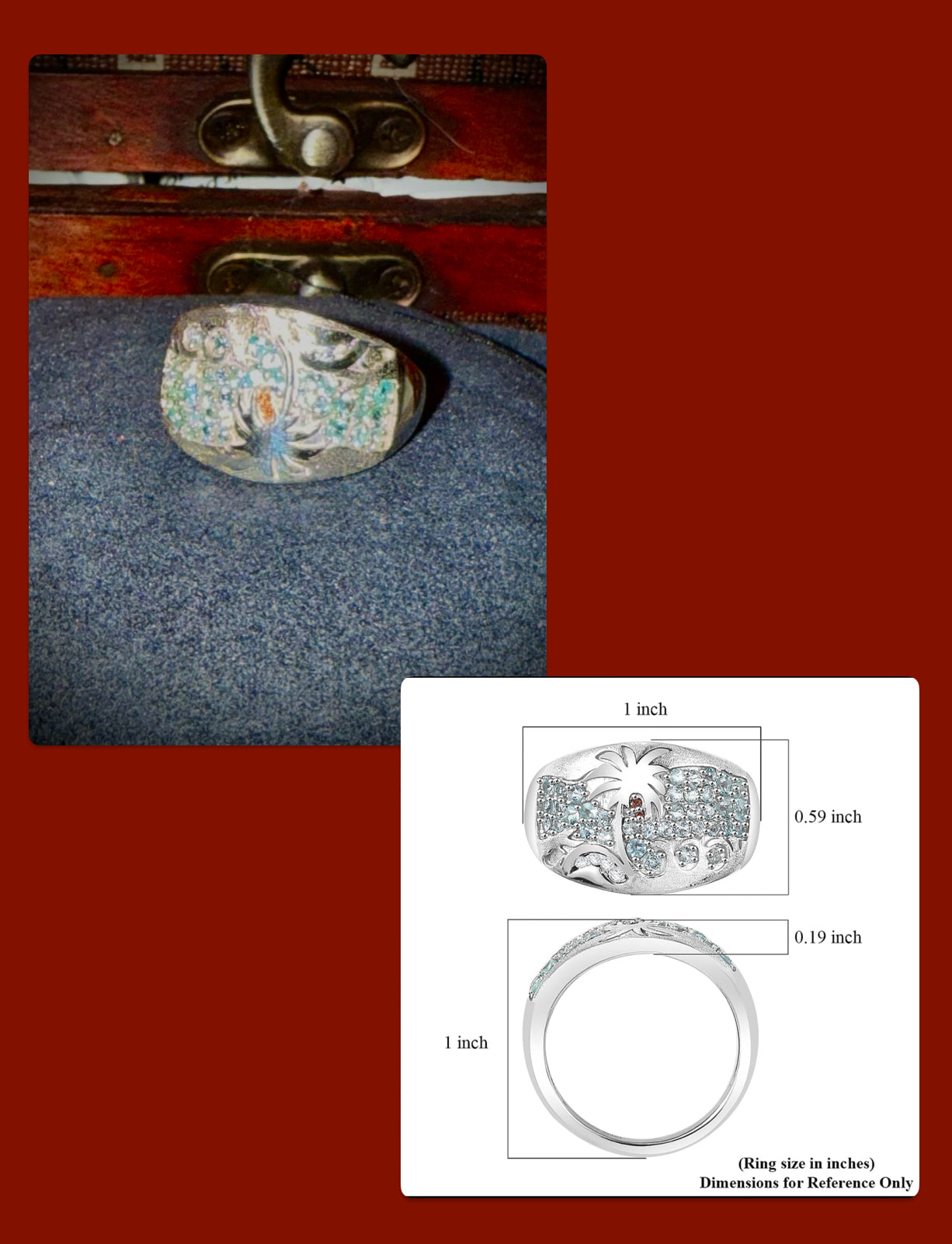 Lagoon Apatite Size 9 Ring, Sterling Silver