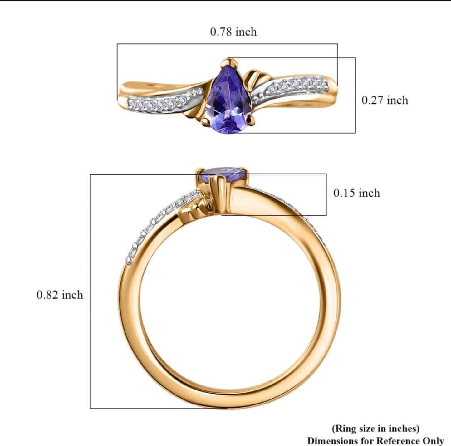 Tanzanite Solitaire Size 7 Ring