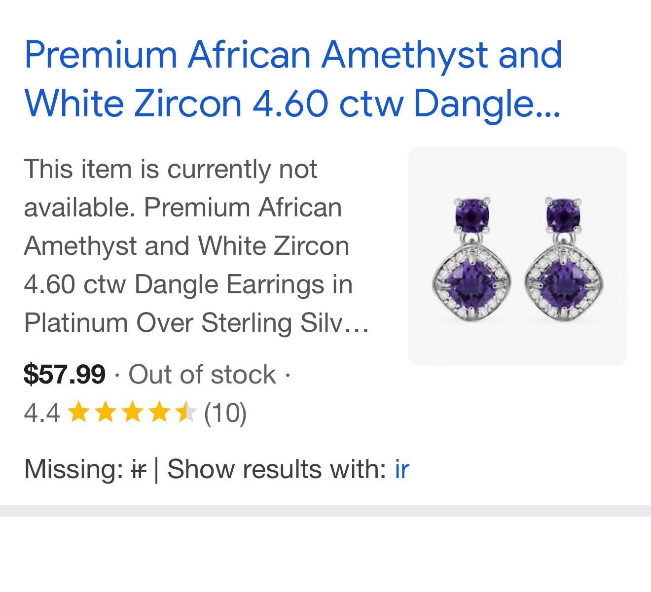Premium African Amethyst Dangle Earrings, Sterling Silver