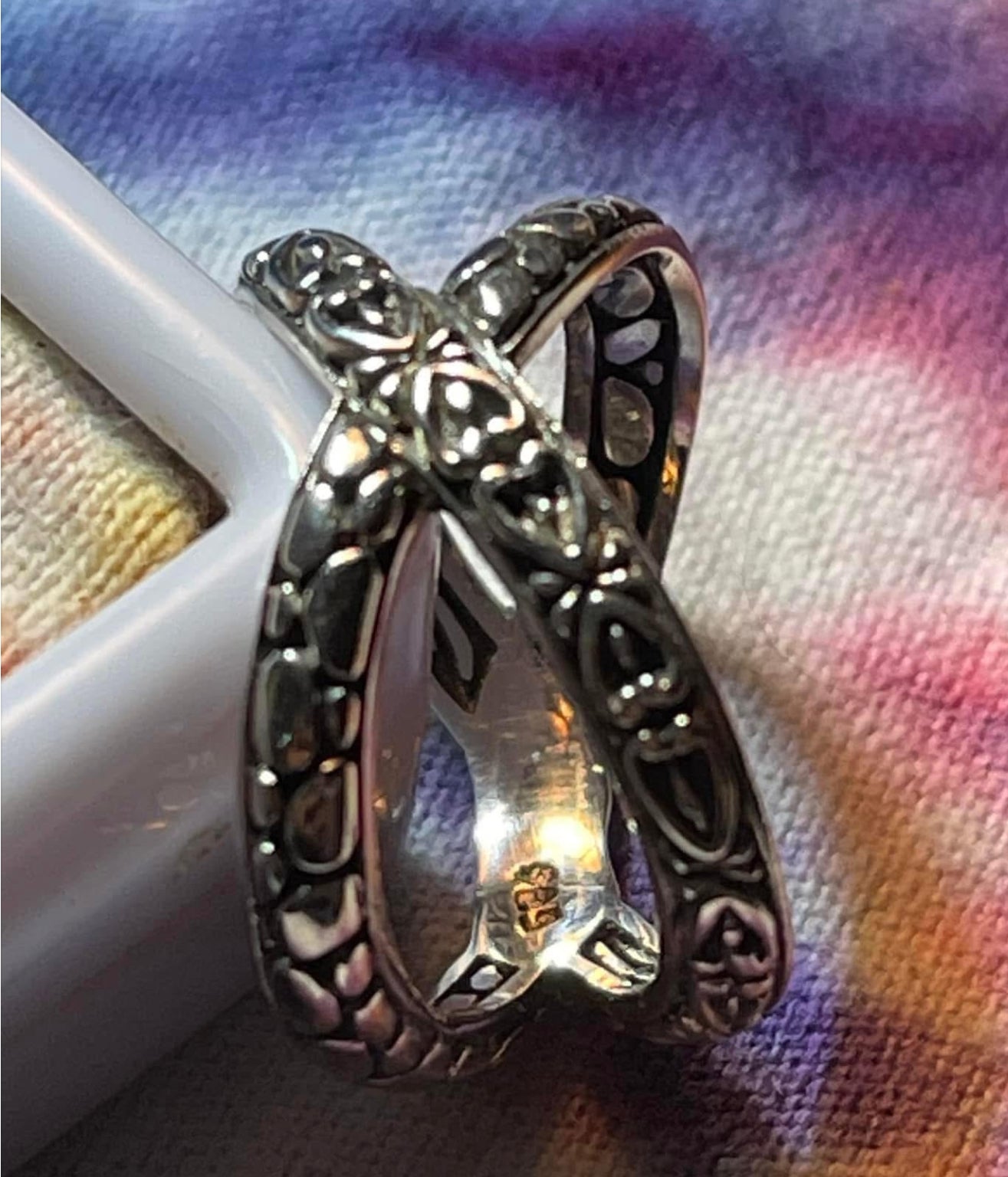 Sterling Silver “Criss-Cross” Ring, Size 7