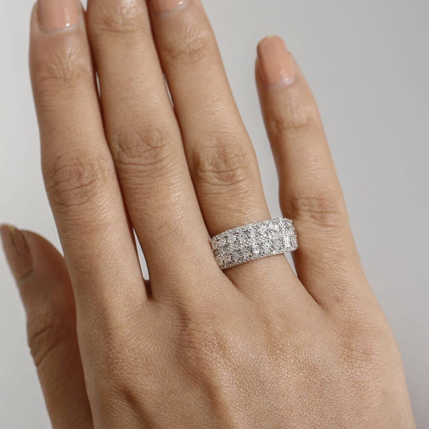 Natural Diamond Ring, Sterling Silver