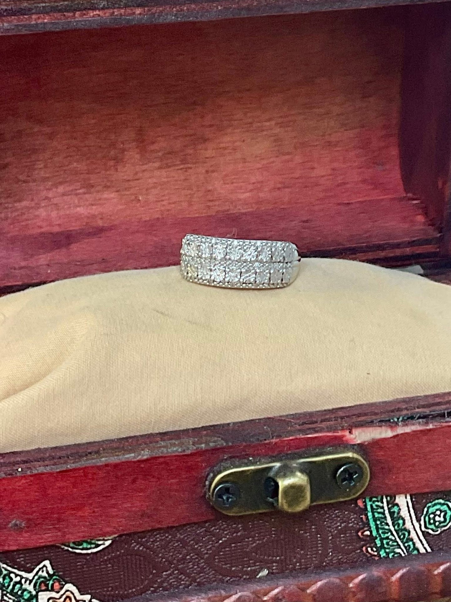 Natural Diamond Ring, Sterling Silver