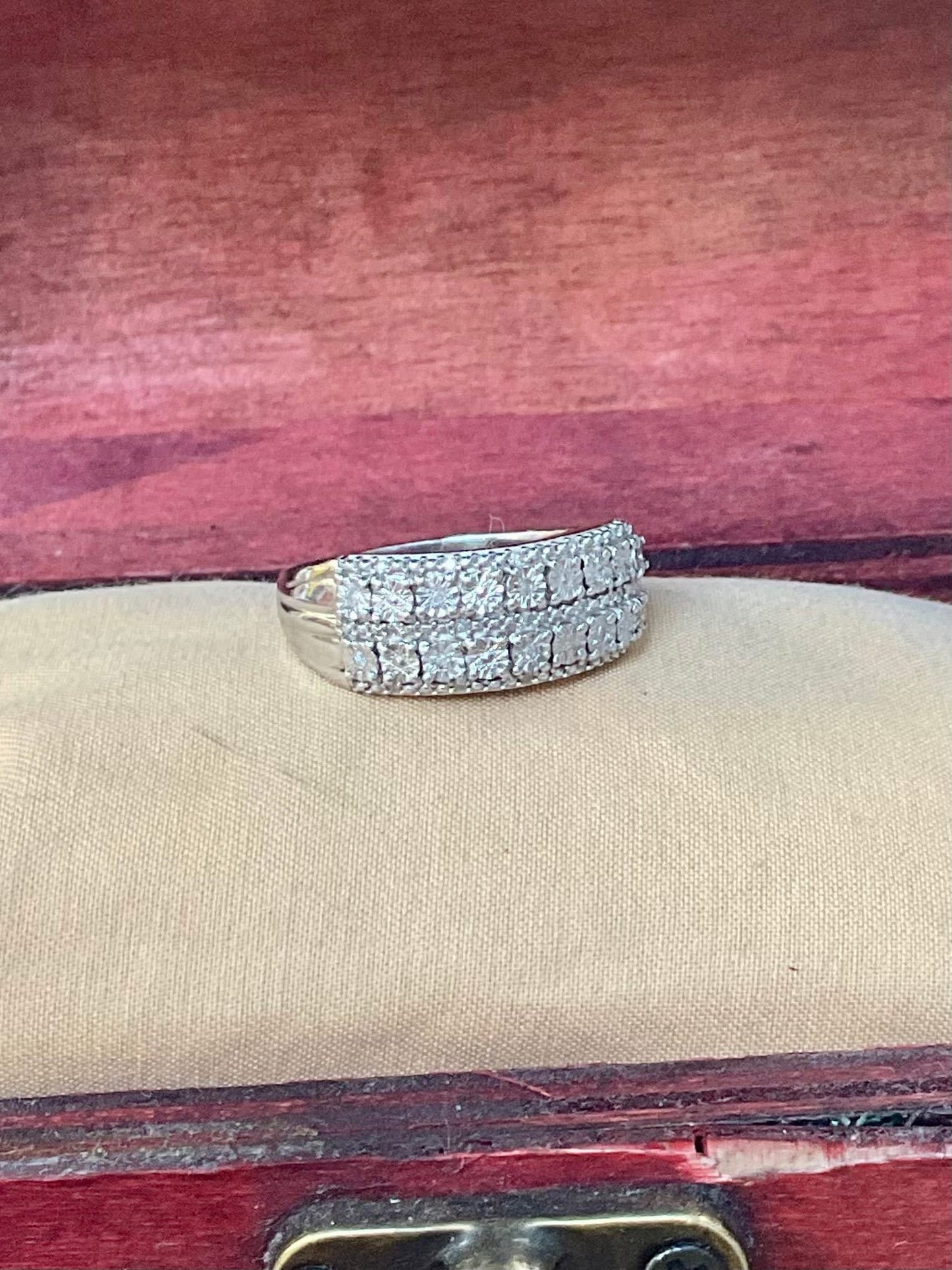 Natural Diamond Ring, Sterling Silver