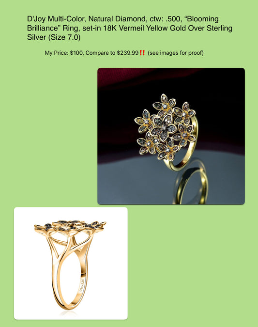 Gorgeous Multi-Colored Natural Diamond Ring, .500 ctw