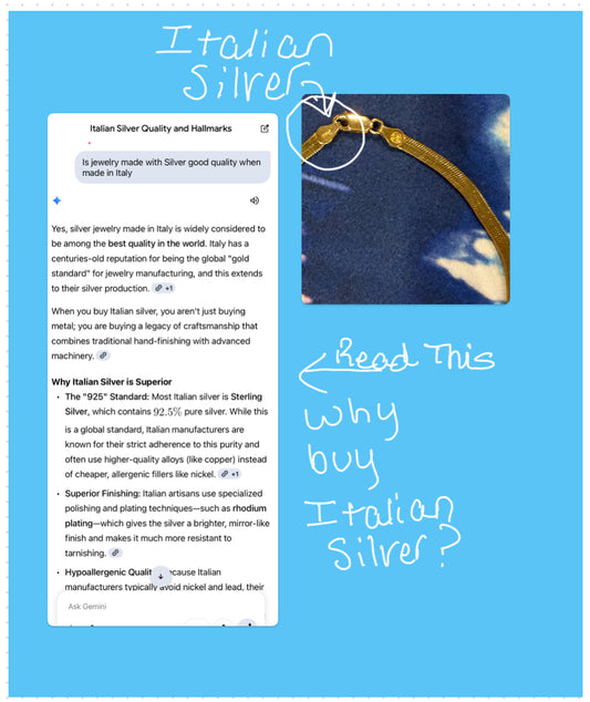 Beautiful Italian Silver & Gold “Herringbone” Necklace