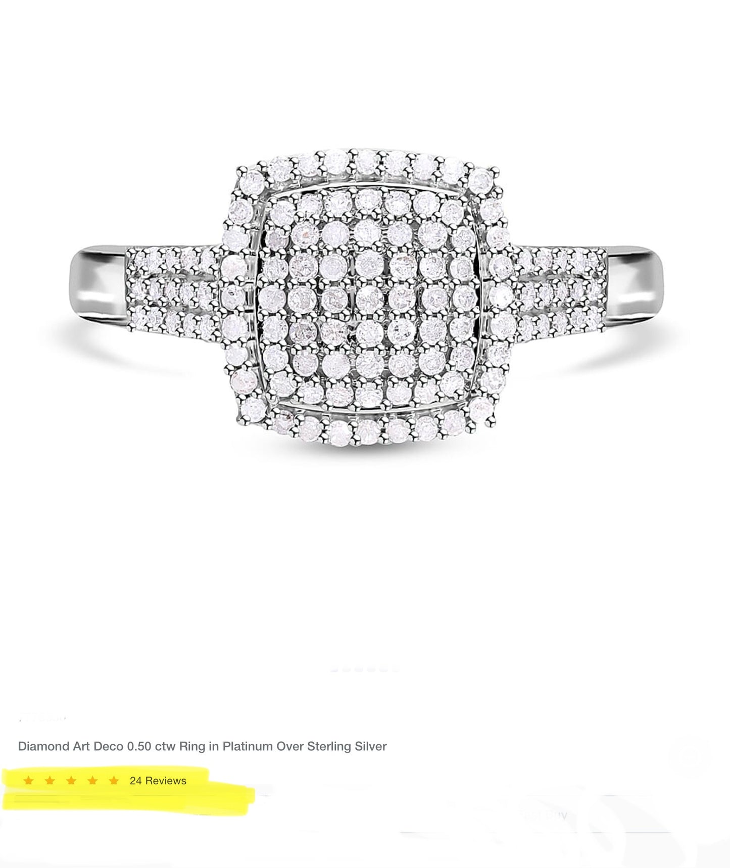 Natural Diamond, ctw: .500, Size 9 Ring