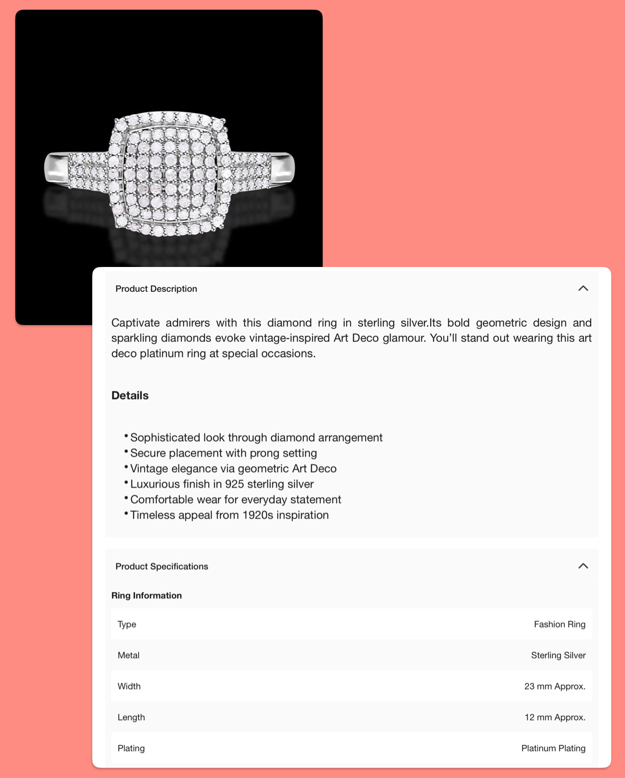 Natural Diamond, ctw: .500, Size 9 Ring