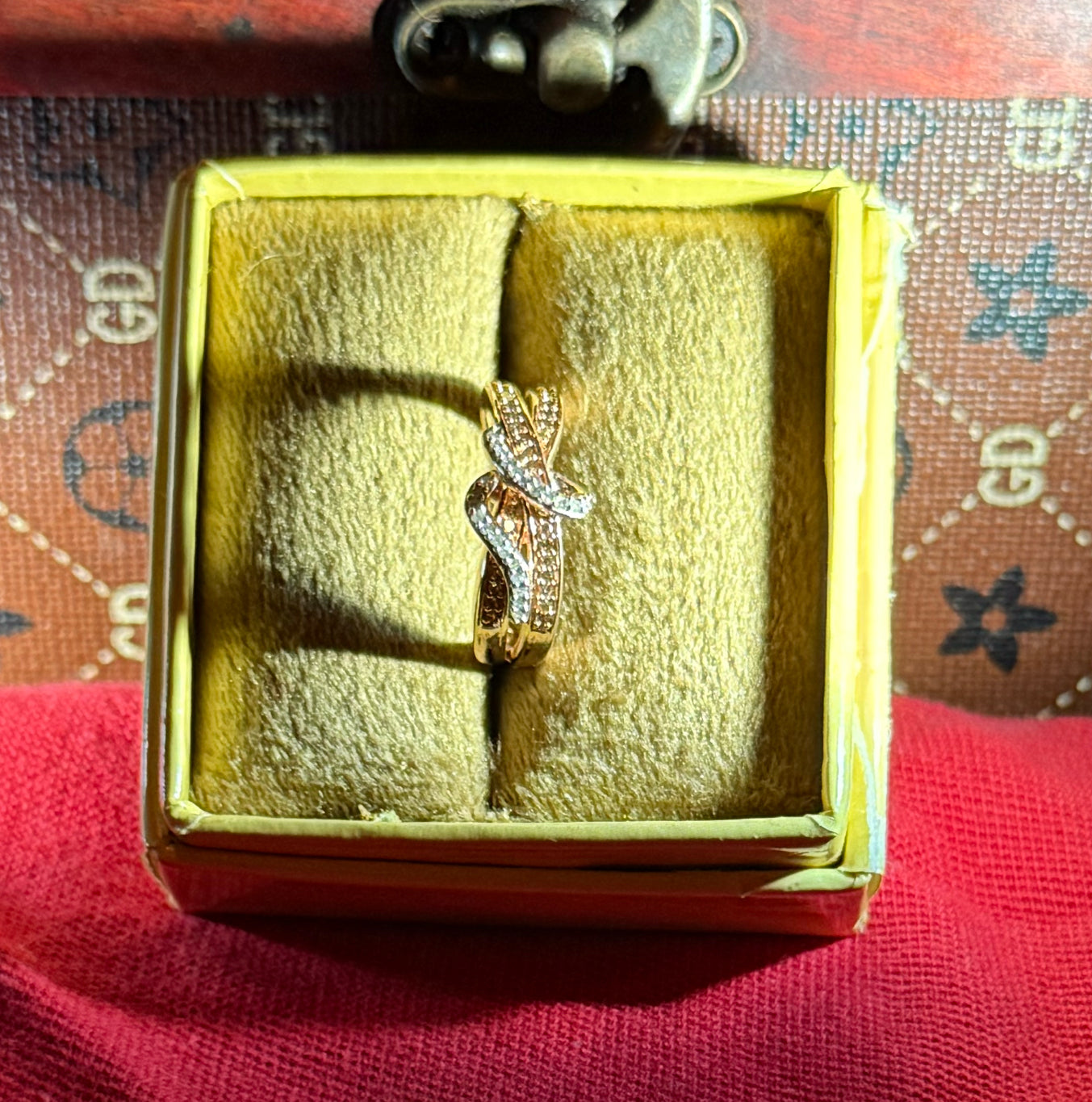 Natural Diamond (White & Champagne) “Infinity” Ring